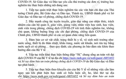 Sở GD&ĐT - V.v tiếp tục tăng cường công tác phòng, chống dịch COVID-19